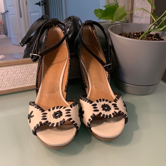 Jack Rogers Shoes - Jack Rogers Black and White Wedge heels